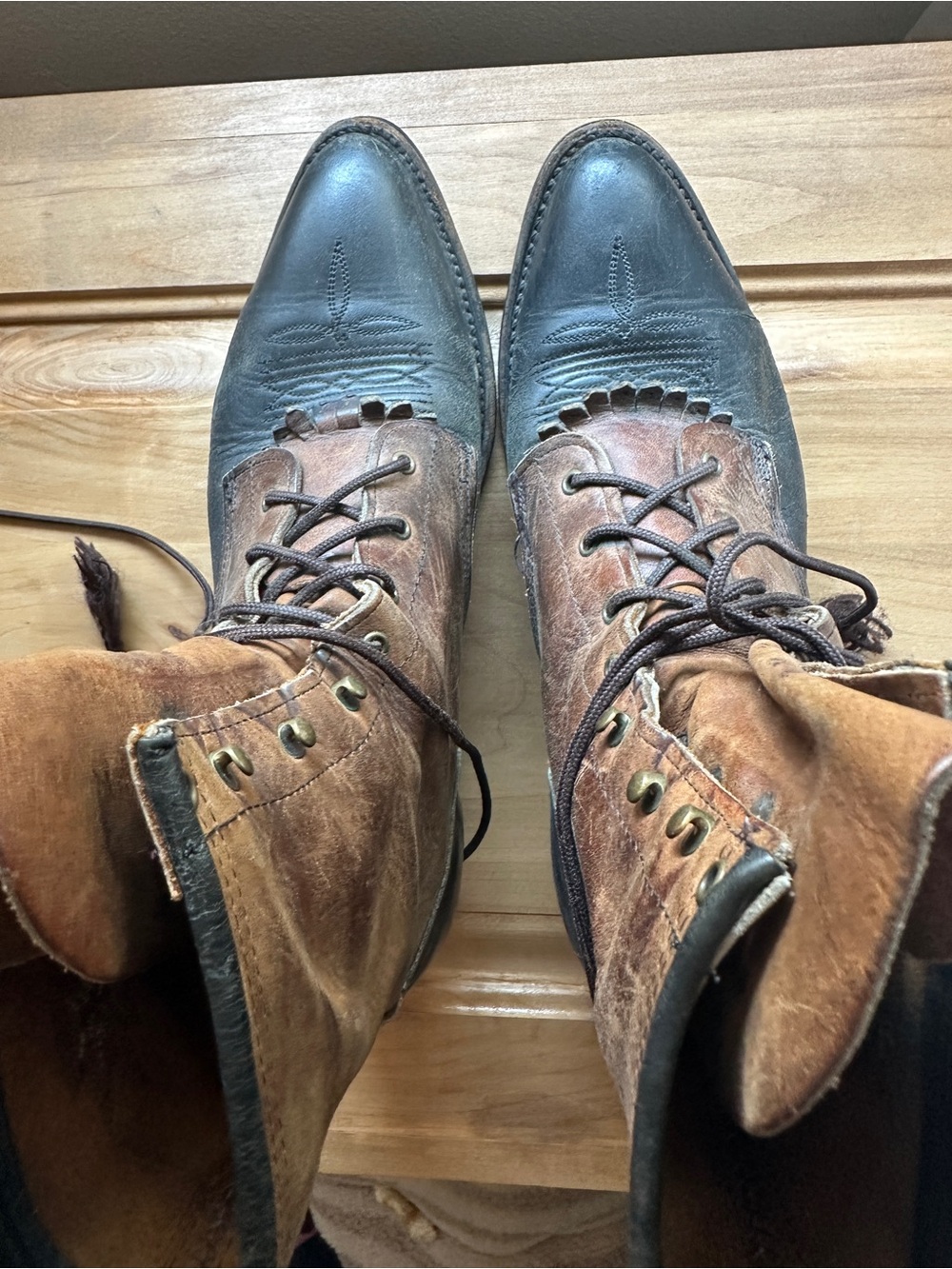 Vintage Abilene Womens Kiltie Brown Leather Boots